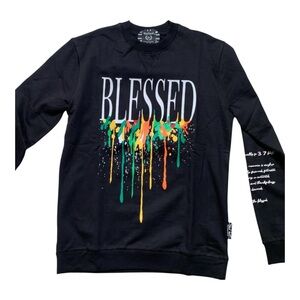 Blessed long sleeve graphic paint tee
